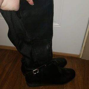 Wide cafe Black tall boots